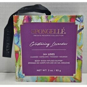 Spongelle Glistening Lavender Body Wash Infused Flower Buffer 14+ Uses 3 Oz New